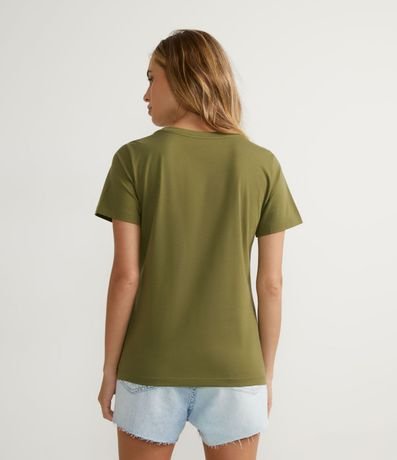 Blusa Alargada Básica en Algodón con Cuello Redondo y Manga Corta 2