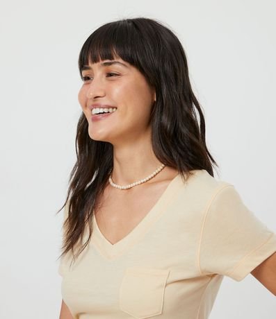 Blusa Básica en Algodón con Pequeño Bolsillo Delantero 3