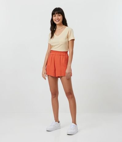 Blusa Básica en Algodón con Pequeño Bolsillo Delantero 4