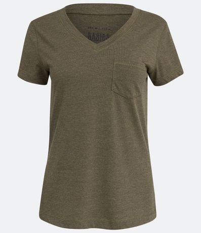 Blusa Básica en Algodón con Pequeño Bolsillo Delantero 6