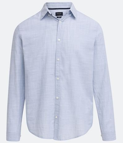 Camisa Slim en Algodón Manga Larga con Fondo Mezcla 5