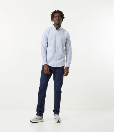 Camisa Slim en Algodón Manga Larga con Fondo Mezcla 2