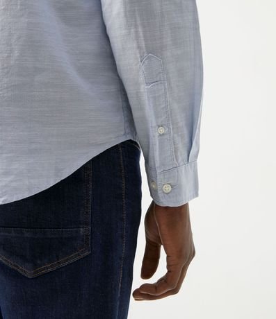 Camisa Slim en Algodón Manga Larga con Fondo Mezcla 4