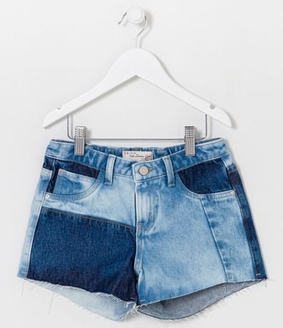 Short Infantil en Jeans Patchwork - Tam 5 a 14 años 1