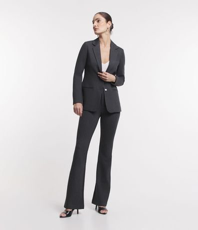 Blazer Slim Alargado en Punto Roma con Bolsillos Embutidos 4