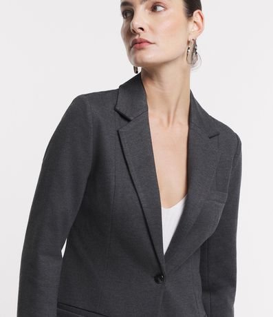 Blazer Slim Alargado en Punto Roma con Bolsillos Embutidos 10