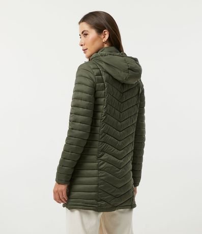Campera Puffer Alargada en Poliamida con Capucha 3