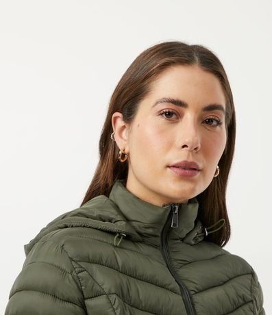 Campera Puffer Alargada en Poliamida con Capucha 4