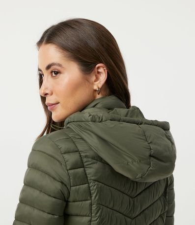 Campera Puffer Alargada en Poliamida con Capucha 6