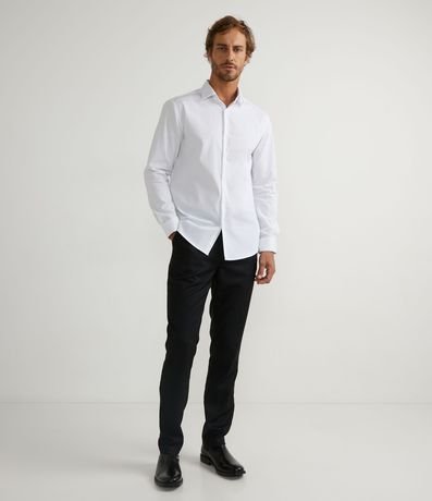 Camisa Social en Algodón Manga Larga con Textura Maquinetada 5