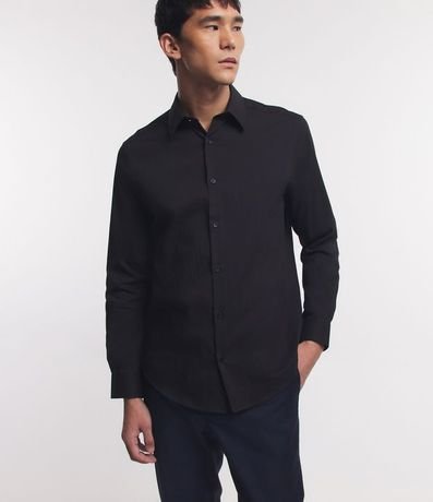 Camisa Social en Algodón Manga Larga con Textura Maquinetada 2