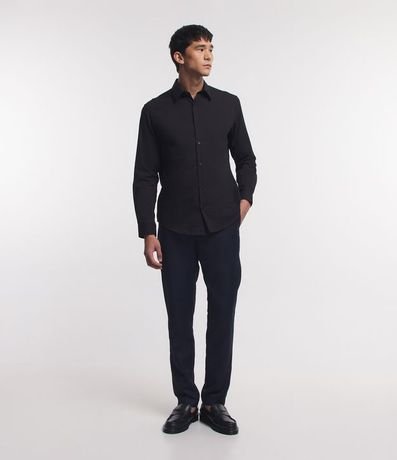 Camisa Social en Algodón Manga Larga con Textura Maquinetada 3