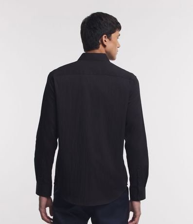 Camisa Social en Algodón Manga Larga con Textura Maquinetada 4