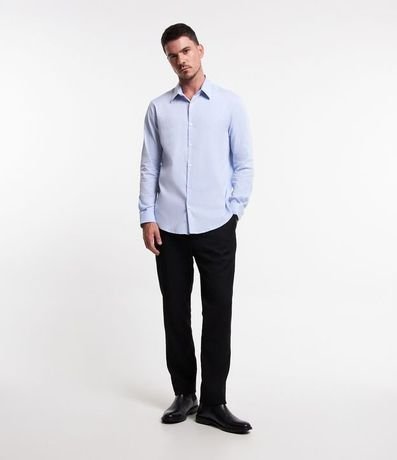 Camisa Social en Algodón Manga Larga con Textura Maquinetada 2