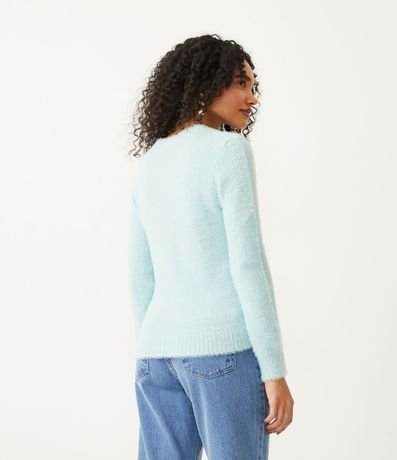 Buzo Cerrado de Punto con Cuello Redondo y Hilo de Peluche 3