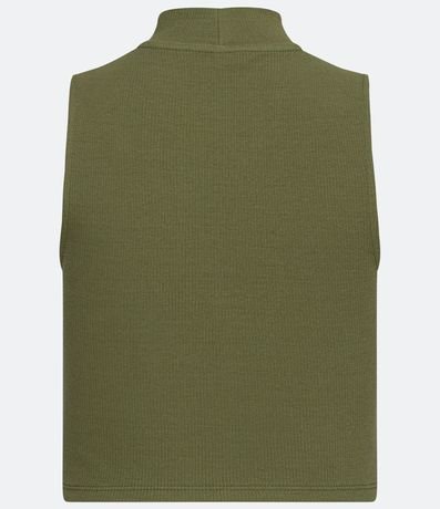 Blusa Cropped Básica sin Manga en Algodón con Cuello Alto 6
