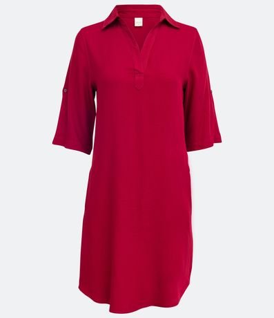 Vestido Corto en Viscosa con Bolsillos y sin Estampa 6