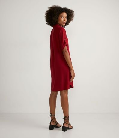 Vestido Corto en Viscosa con Bolsillos y sin Estampa 2