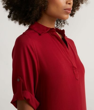 Vestido Corto en Viscosa con Bolsillos y sin Estampa 3