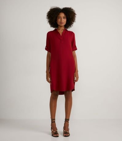 Vestido Corto en Viscosa con Bolsillos y sin Estampa 5