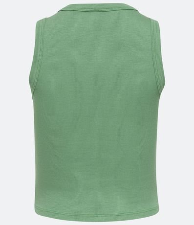 Blusa Cropped sin Manga en Ribana con Cuello Redondo 6
