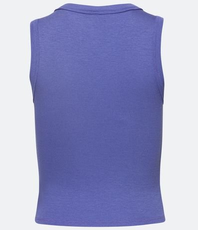 Blusa Cropped sin Manga en Ribana con Cuello Redondo 6