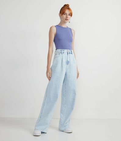 Blusa Cropped sin Manga en Ribana con Cuello Redondo 4