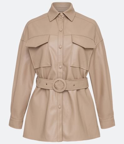 Campera con Bolsillos Delanteros y Cinturón 5