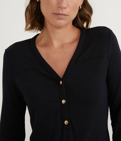 Blusa Manga 3/4 en Algodón con Botones Delanteros 3