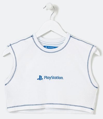 Blusa Musculosa Infantil Cropped con Estampado de PlayStation - Talle 9 a 14 años 1