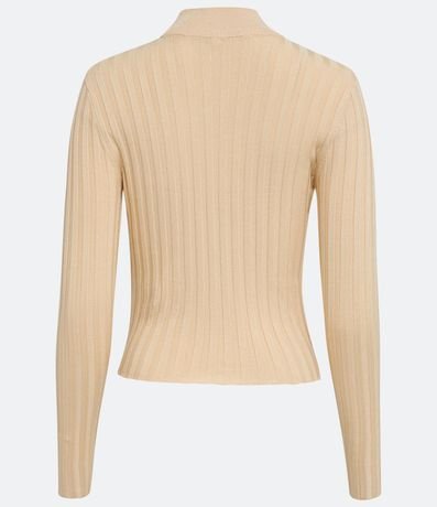 Blusa de Punto Acanalado con Cuello Alto y Manga Larga 6