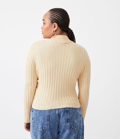 Blusa de Punto Acanalado con Cuello Alto y Manga Larga 3