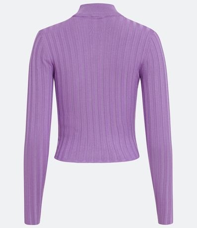 Blusa de Punto Acanalado con Cuello Alto y Manga Larga 2
