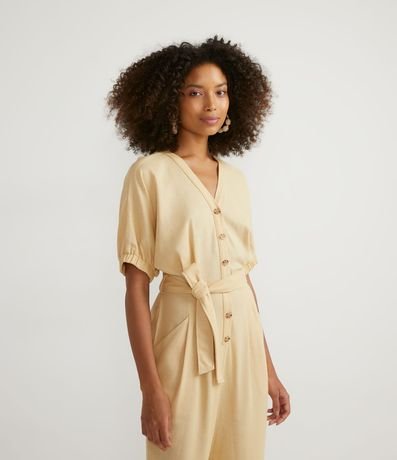 Mono Viscolino con Cintutón y Botones Contrastantes 3