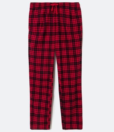Pantalón de Pijama con Cintura Elástica y Amarre en Estampado Cuadrillé 6