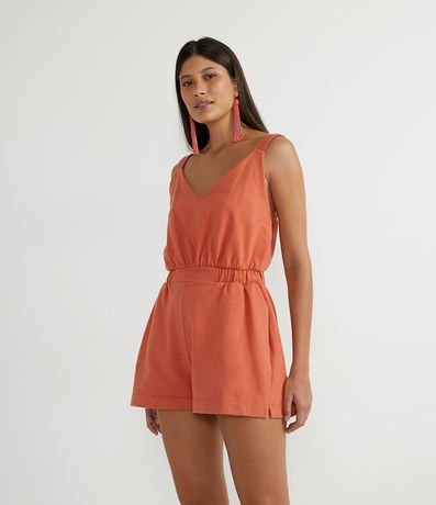 Mono en Algodón con Escote V y Marcación en la Cintura 1