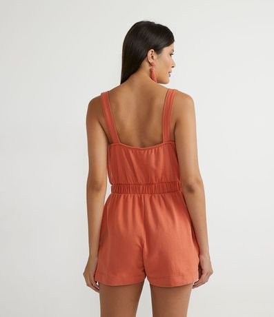 Mono en Algodón con Escote V y Marcación en la Cintura 2