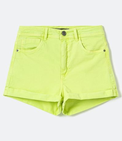 Short Cintura Alta en Sarga con Barra Doblada 5