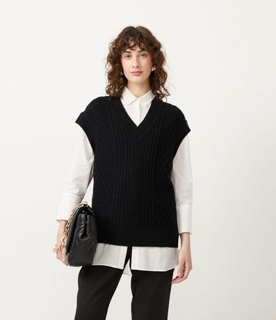 Chaleco de Punto Texturizado con Escote V