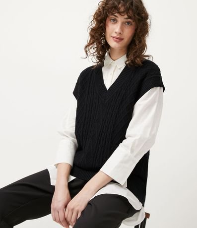Chaleco de Punto Texturizado con Escote V 4