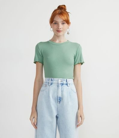 Blusa Básica en Ribana con Volados en la Barra 1