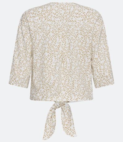 Blusa en Viscosa con Estampado Animal Print Jaguar y Amarre en la Barra 7