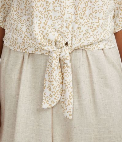 Blusa en Viscosa con Estampado Animal Print Jaguar y Amarre en la Barra 4