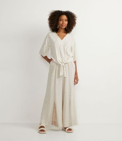 Blusa en Viscosa con Estampado Animal Print Jaguar y Amarre en la Barra 5