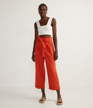 Pantalón Clochard en Algodón con Banda para Amarre 4