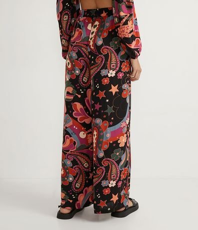 Pantalón Pantalona en Viscosa con Estampado Paisley Floral 2