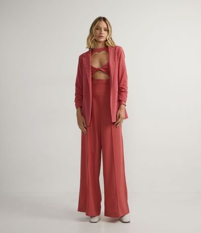 Pantalón Pantalona en Crepé con Friso Delantero 5