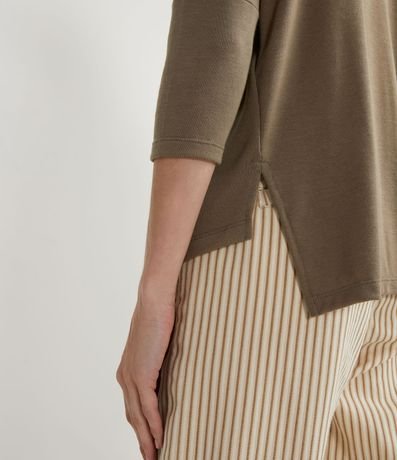 Blusa en Poliviscosa con Manga 7/8 y Recortes 4