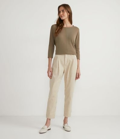 Blusa en Poliviscosa con Manga 7/8 y Recortes 5
