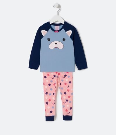 Pijama Largo Infantil con Estampado de BullDog - Talle 1 a 4 años 1